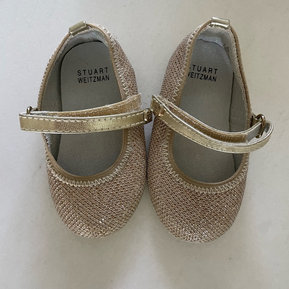 Stuart weitzman baby dancer shoes size 4 platinum noir